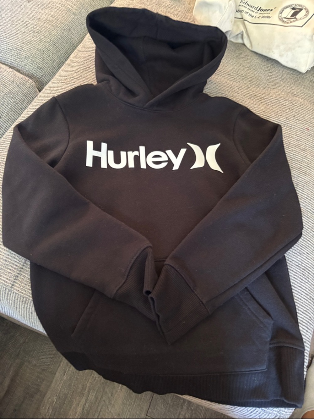 Hurley Black Hoodie with White Logo